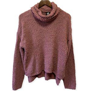 Bobeau Size L Popcorn Knit Turtleneck Sweater Long Sleeve Soft Light Purple